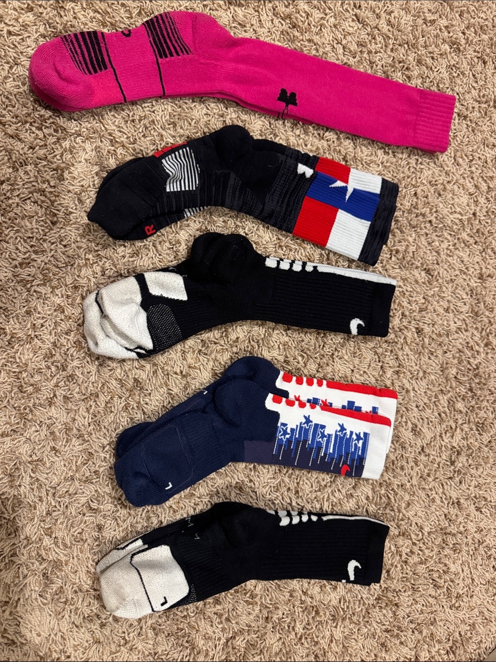 Nike Men's Athletic Crew Socks - Pink, Black, Navy, White, Red
